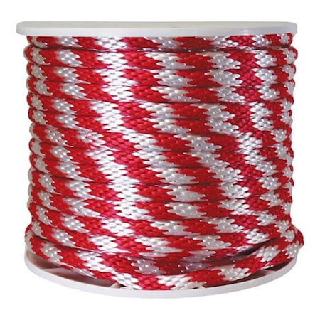 Wellington P7240S0200R70S Solid Braided Poly Derby Rope Red &amp; White WE10615